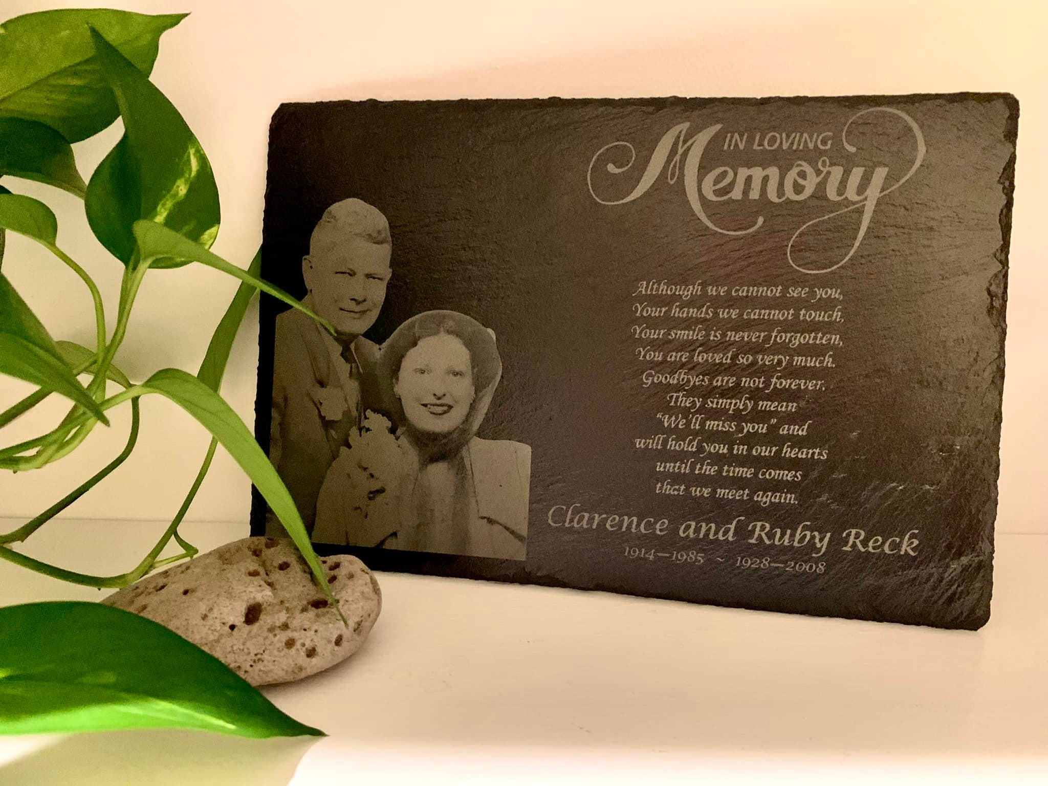 Personalized Engraved Memorial Plaque 8x12 - Grave Conservation LLC